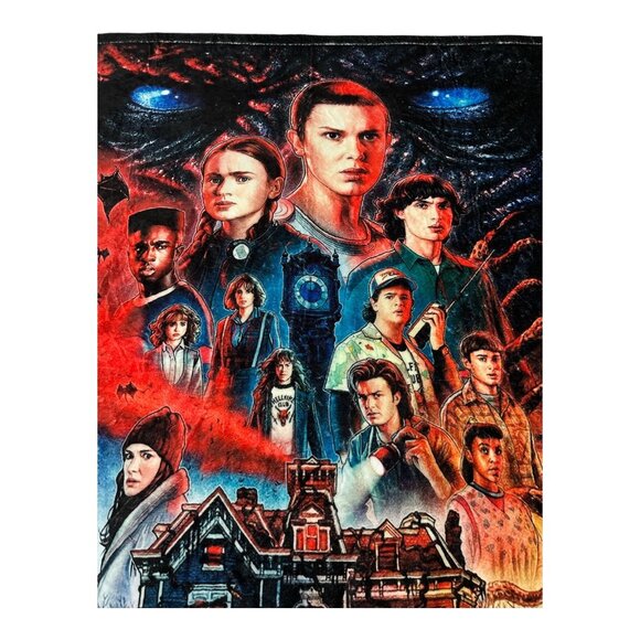 Stranger Things Season 4 Fleece Blanket – 2023 Netflix – Soft Throw with Charact - Picture 3 of 4